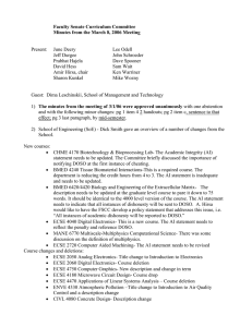Faculty Senate Curriculum Committee Minutes from the March 8, 2006 Meeting  Present: