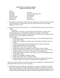 Faculty Senate Curriculum Committee Minutes from March 22, 2006  Present: