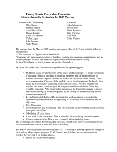 Faculty Senate Curriculum Committee  Minutes from the September 14, 2005 Meeting