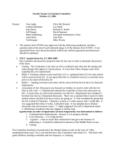 Faculty Senate Curriculum Committee October 13, 2004 Present: