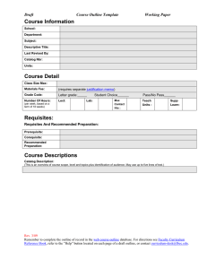 Credit Course Outline Template