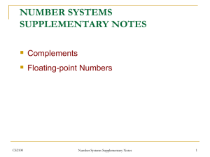 Number Systems (supplementary)