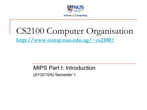 MIPS I: Introduction