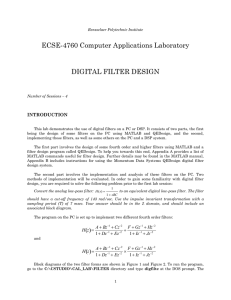 Digital Filter Design Lab for QED 1000