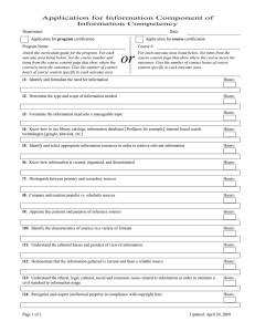 Info Competency Information Form