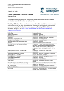 Faculty of Arts  Casual Assignment Calculator – Input Instructions