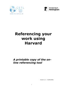 Referencing your work using Harvard