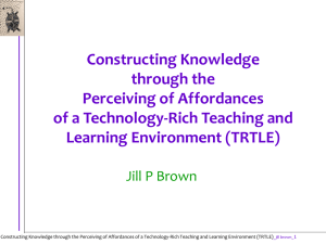 Constructing Knowledge through the Perceiving of Affordances of a Technology-Rich Teaching and