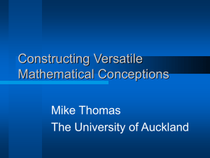 Constructing Versatile Mathematical Conceptions Mike Thomas The University of Auckland
