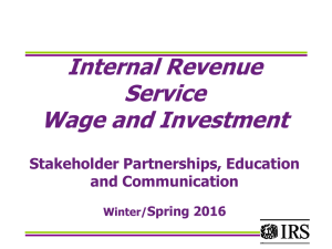 Internal Revenue Service Wage and Investment Stakeholder Partnerships, Education