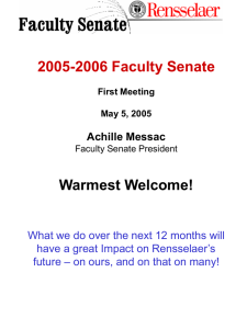 2005-2006 Faculty Senate Warmest Welcome!