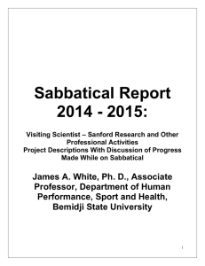 James White Sabbatical final report 2015