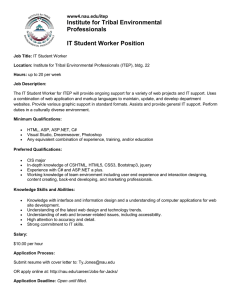 Institute for Tribal Environmental Professionals  IT Student Worker Position