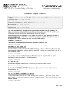 Coordinator Program Evaluation