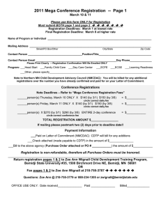 Childhood Mega Conference Registration Form