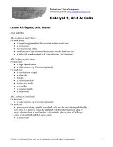 Year 7 equipment list - Unit A: Cells (DOC, 92 KB)