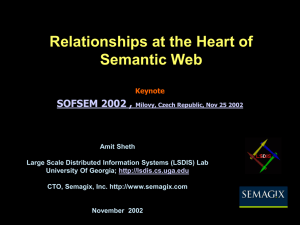 Relationships at the Heart of Semantic Web SOFSEM 2002 , Keynote
