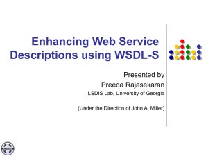 Enhancing Web Service Descriptions using WSDL-S Presented by Preeda Rajasekaran