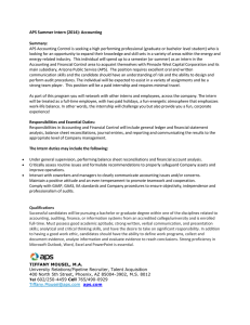 APS Summer Intern (2014): Accounting