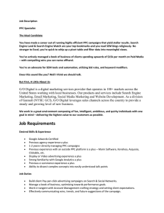 Job Description PPC Specialist The Ideal Candidate