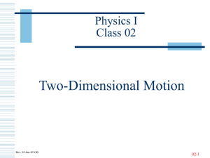 Two-Dimensional Motion Physics I Class 02 02-1