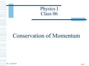 Conservation of Momentum Physics I Class 06 06-1