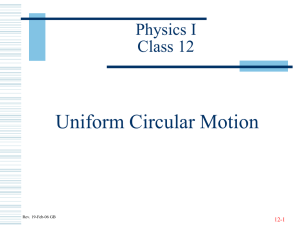 Uniform Circular Motion Physics I Class 12 12-1