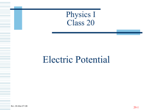 Electric Potential Physics I Class 20 20-1