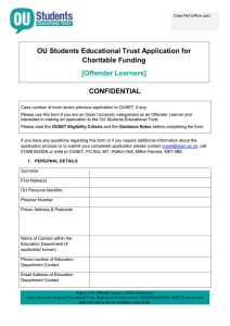 OU Students Educational Trust Application for Charitable Funding CONFIDENTIAL [Offender Learners]