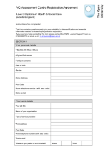 Level 3 Diploma in Health Social Care (Adults) England, Wales NI