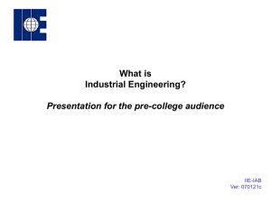 What IEs Do Pre-college Feb. 9, 2007