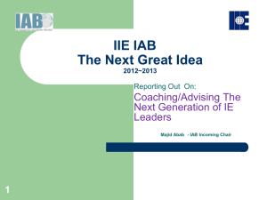 IIE IAB Next Great Idea Presentation to IAB 2012