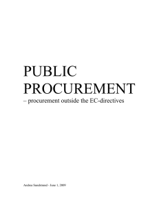 Procurement Outside the EC Directives