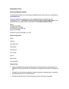 Nomination Form Honorary Member Award
