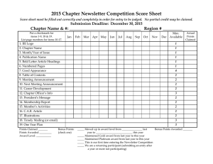 2015 Newsletter Competition Scoresheet