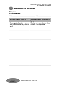 Teacher Guide Unit 1 - Student Worksheets