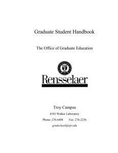 Graduate Student Handbook The Office of Graduate Education Troy Campus