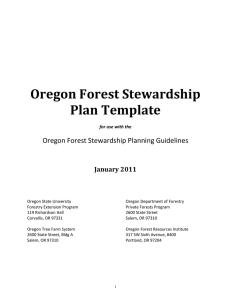 Oregon Stewardship Planning Guidelines Template