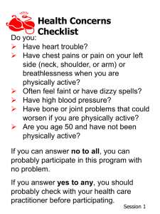 Health Concerns Checklist