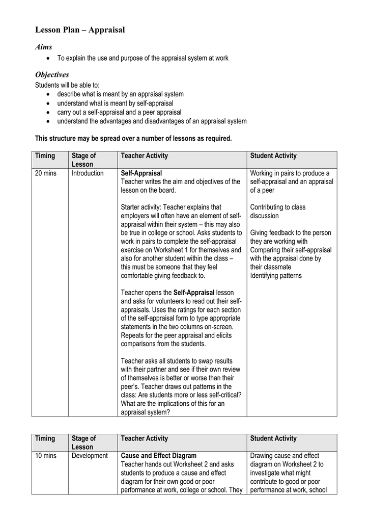 appraisal-lesson-plan