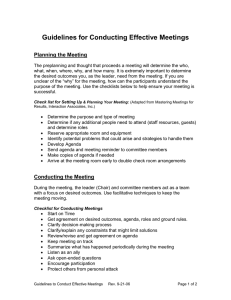 Guidelines to Conduct Effective Meetings