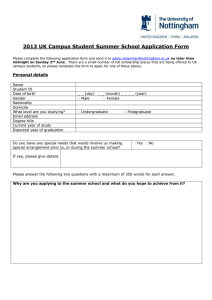 2013 UK Campus Summer School Application Form