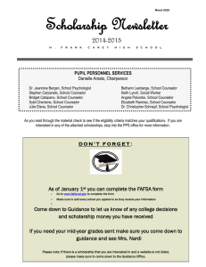 Scholarship Newsletter 2014-2015  PUPIL PERSONNEL SERVICES