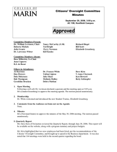 Approved Citizens’ Oversight Committee Minutes