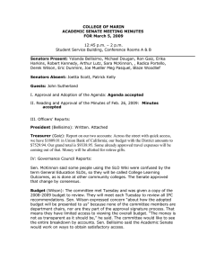 COLLEGE OF MARIN ACADEMIC SENATE MEETING MINUTES FOR March 5, 2009