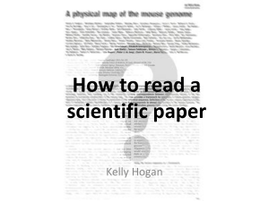 Reading a Scientific Paper ppt