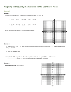 Graphing an Inequality in 2 Variables on the Coordinate Plane Classwork
