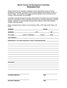 Marion County 4-H Development Committee Nomination Form