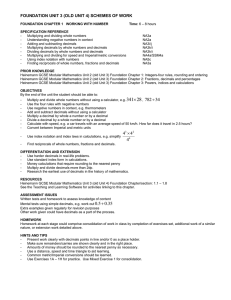 Modular Foundation Unit 3 (old Unit 4) Schemes of Work (DOC, 141 KB)