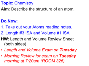 Topic Do Now 1. Take out your Atoms reading notes.